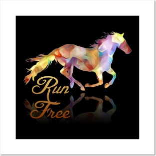 Run Free Colorful Horse Art Posters and Art